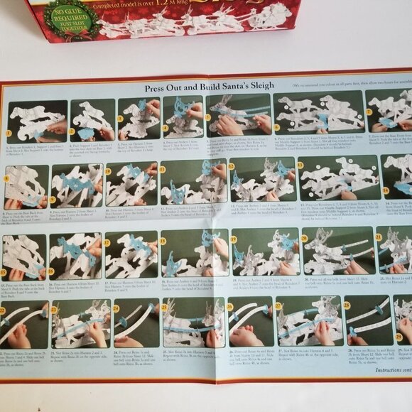 Santa's Sleigh Model Press Out Color in and Play Complete Over 1.2 M Long New - Picture 14 of 15